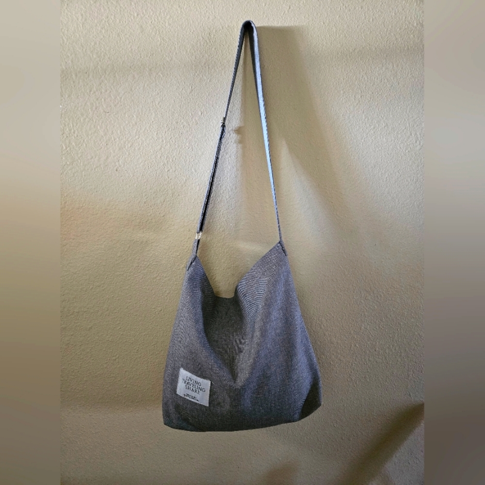 Gray hobo cross the body oversized lightweight bag